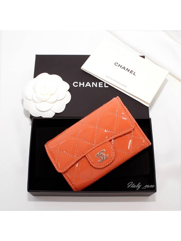 Classic enamel snap card wallet orange champagne gold AP0214 B02244 N0199 - CHANEL - BALAAN 10