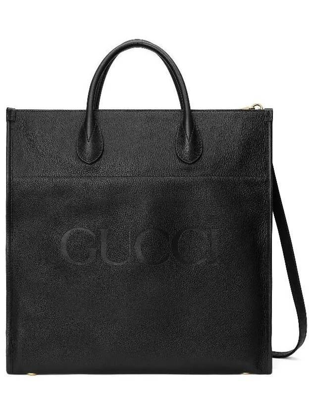 Men's Logo Leather Large Cross Tote Bag Black - GUCCI - BALAAN 1