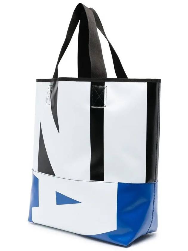 two-tone logo tote bag black blue - MARNI - BALAAN.