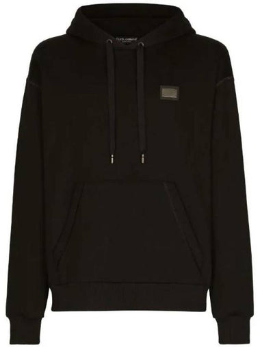 Logo Patch Cotton Classic Hood Black - DOLCE&GABBANA - BALAAN 1