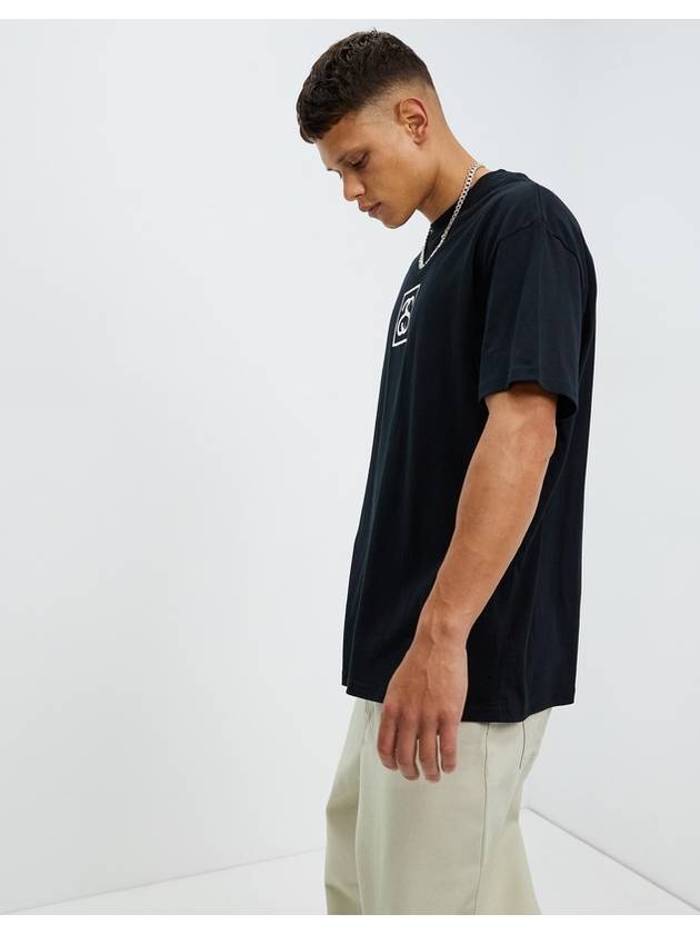 Square Logo Short Sleeve T-Shirt Black - STUSSY - BALAAN 3