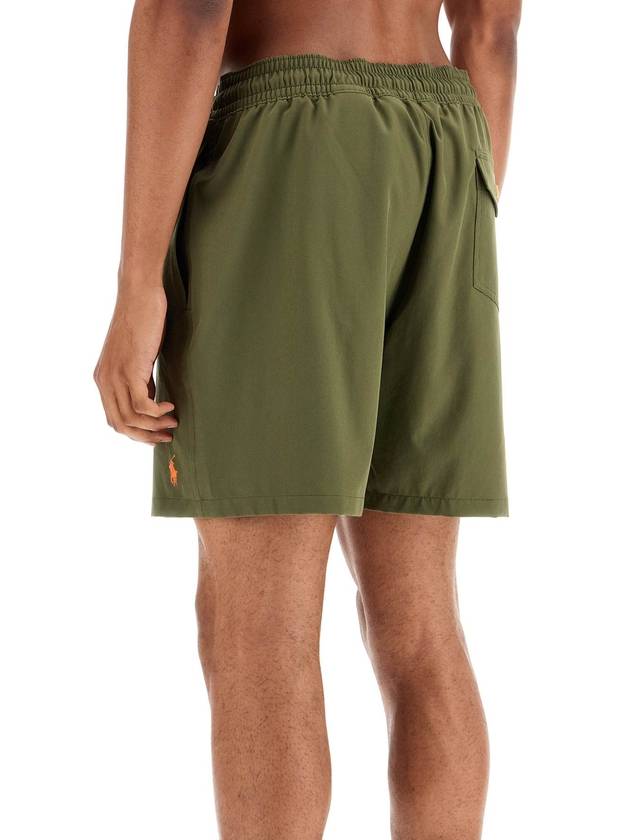 olive green swim trunks in recycled polyester with embroidered logo - POLO RALPH LAUREN - BALAAN 3