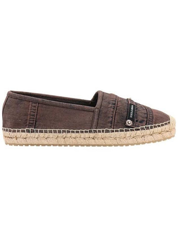 logo patch denim espadrilles brown - DOLCE&GABBANA - BALAAN 1