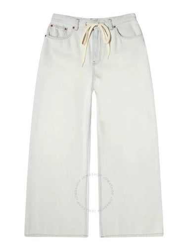 MM6 Wide-Leg Drawstring Cotton Jeans, Waist Size 26