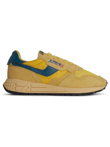 Autry 'Reelwind' Yellow Suede Sneakers - AUTRY - BALAAN 1