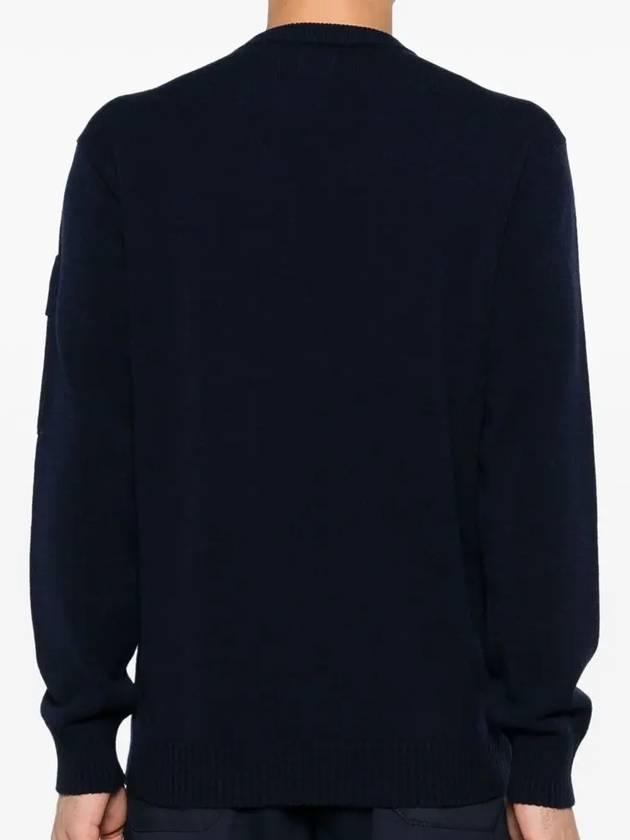 Merino Wool Crew Neck Knit Top Navy - CP COMPANY - BALAAN 5