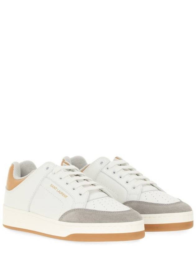 Sl61 Smooth Leather Suede Low Top Sneakers White - SAINT LAURENT - BALAAN 4