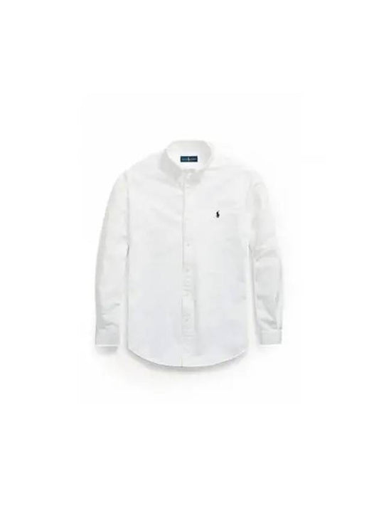 Embroidered Pony Logo Long Sleeve Shirt White - POLO RALPH LAUREN - BALAAN 2