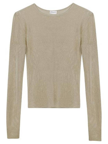 Long Sleeve T Shirt 695386 Beige - SAINT LAURENT - BALAAN 1