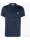 Logo Patch Short Sleeve Polo Night Blue - MONCLER - BALAAN 2