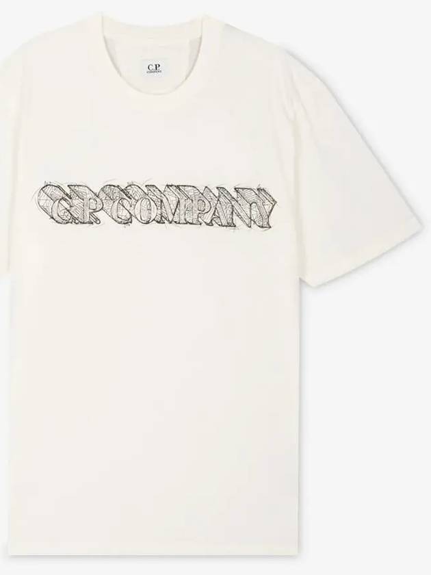 Graphic Logo Print Cotton Jersey Short Sleeve T-Shirt White - CP COMPANY - BALAAN 3