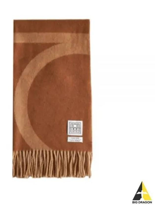 Toteme Monogram Jacquard Wool Scarf Beige 224882807 - TOTEME - BALAAN 1