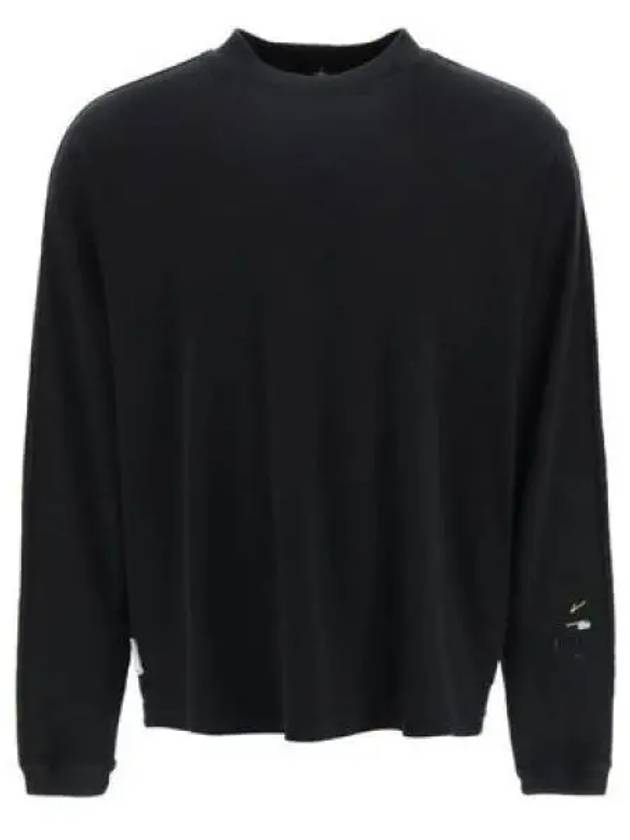 Shadow Project Interlock Mako Cotton Long Sleeve T-Shirt Black - STONE ISLAND - BALAAN 2