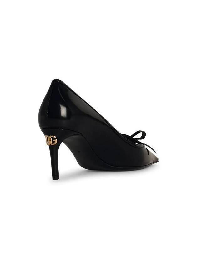 Shiny Calfskin Pumps Heel Black - DOLCE&GABBANA - BALAAN 4