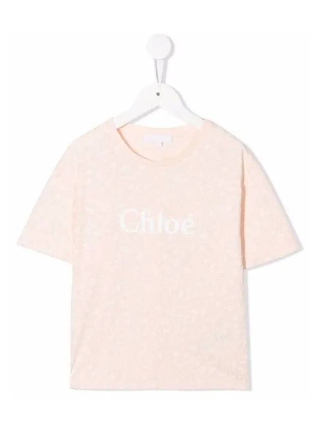 Kids Logo Floral T Shirt Pink C15D48 45F - CHLOE - BALAAN 1