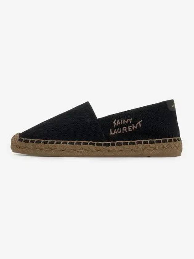 Women's Monogram Espadrilles Black - SAINT LAURENT - BALAAN 2