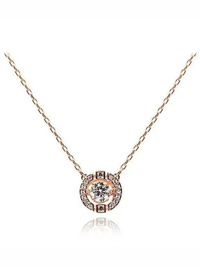 Una Crystal Round Cut Necklace White Rose Gold - SWAROVSKI - BALAAN 2