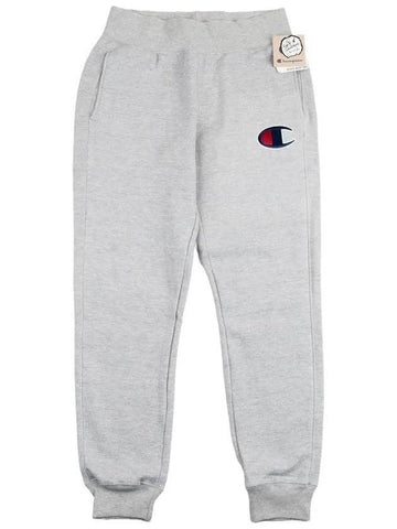 Reverse Weave Direct Flock Script Track Pants Oxford Grey - CHAMPION - BALAAN 1