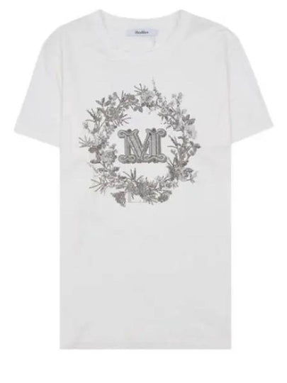 Elmo M Monogram Cotton Short Sleeve T-shirt White - MAX MARA - BALAAN 2