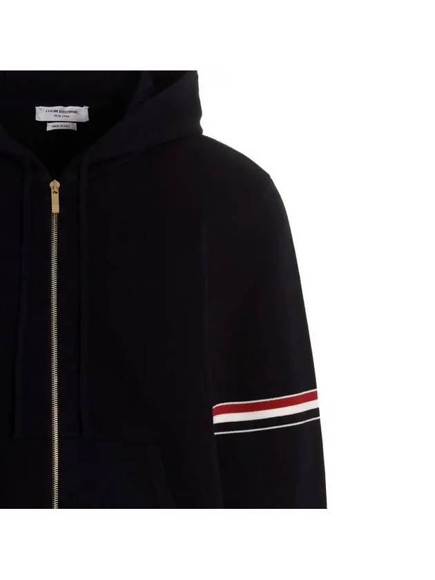 Cotton Milano Armband Zip Up Hoodie Navy - THOM BROWNE - BALAAN 3