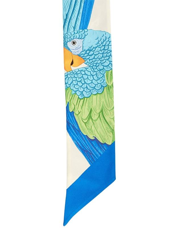 Parrot Print Slik Scarf Blue - SALVATORE FERRAGAMO - BALAAN 6