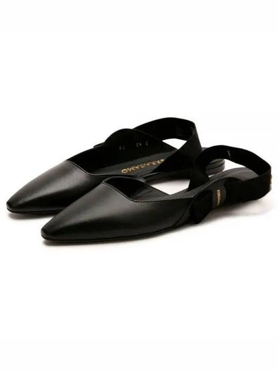 Leather Slingback Flat Black - SALVATORE FERRAGAMO - BALAAN 2