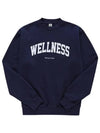 Men's Logo Print Crew Neck Cotton Sweatshirt Navy - SPORTY & RICH - BALAAN 3