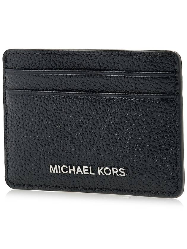 Pebbled Leather Card Wallet Black - MICHAEL KORS - BALAAN 3