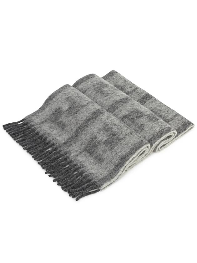 All-Over FF Motif Print Wool Scarf Grey - FENDI - BALAAN 3