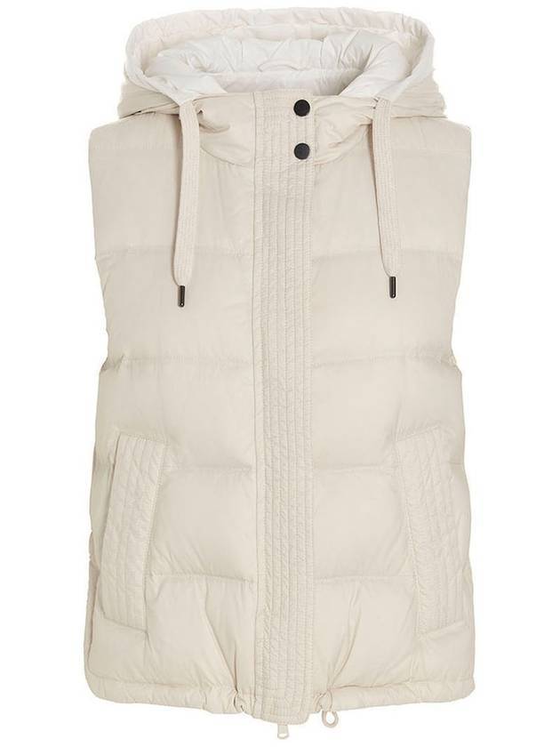 Women's Hooded Puffer Vest White - BRUNELLO CUCINELLI - BALAAN 1