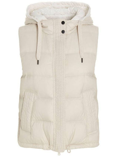 Women's Hooded Puffer Vest White - BRUNELLO CUCINELLI - BALAAN 1