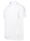 Men's Cotton Pique Center Bag Striped Short Sleeve Polo Shirt White - THOM BROWNE - BALAAN 4