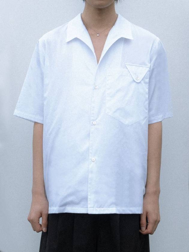 Lapel Open Collar Short Sleeve Shirt White MSH2091 - IFELSE - BALAAN 2