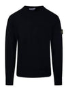 Compass Badge Crewneck Virgin Wool Knit Top Navy - STONE ISLAND - BALAAN 2