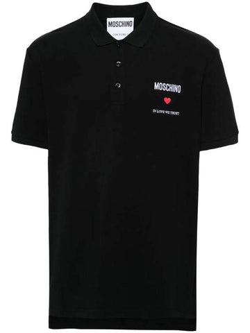 logo embroidered polo shirt A16020242 - MOSCHINO - BALAAN 1