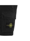 Men's Logo Patch Cargo Bermuda Shorts Black - STONE ISLAND - BALAAN 5