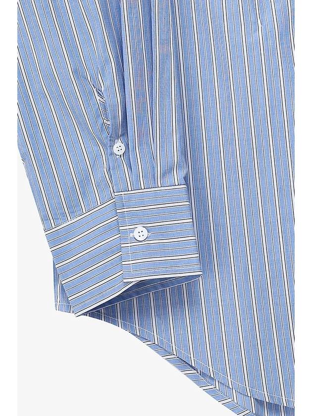 Layered double collar striped shirt blue - NOIRER - BALAAN 6