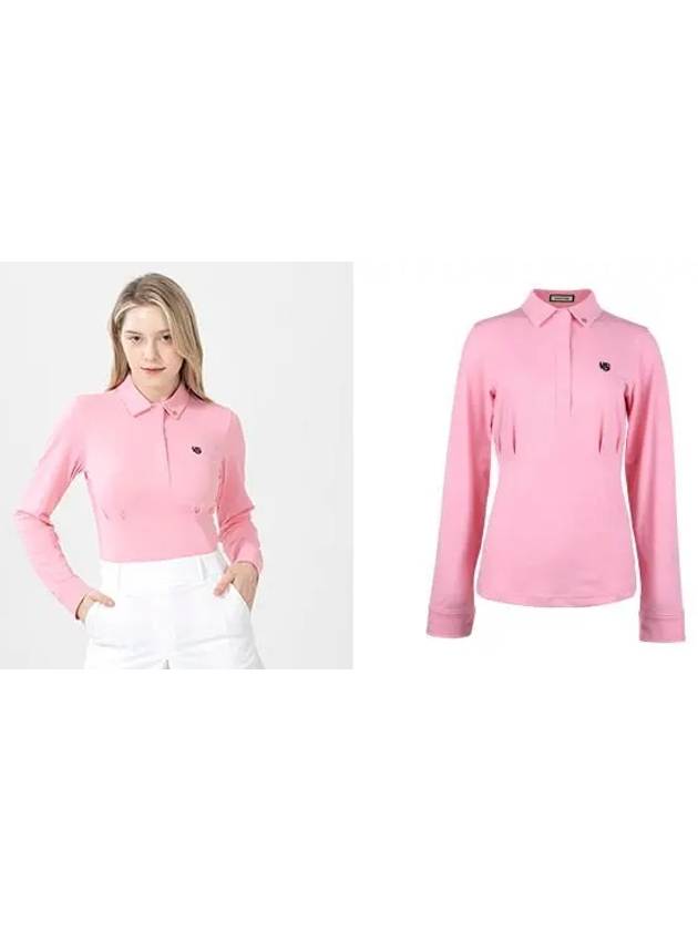 Golf women s tailored fit collar t shirt pink - HENRY STUART - BALAAN 3