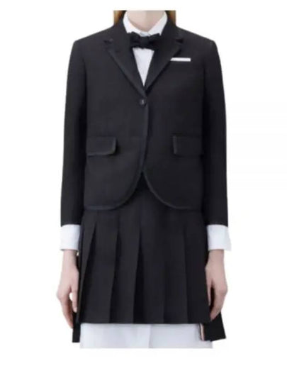 Women's Slim Fit Wool Fresco Sports Single Coat Black - THOM BROWNE - BALAAN 2