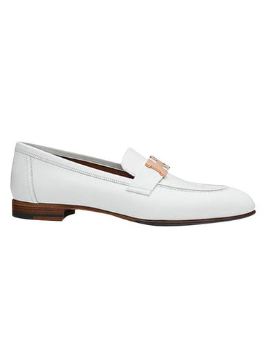 gold logo Paris loafers Blanc - HERMES - BALAAN 1