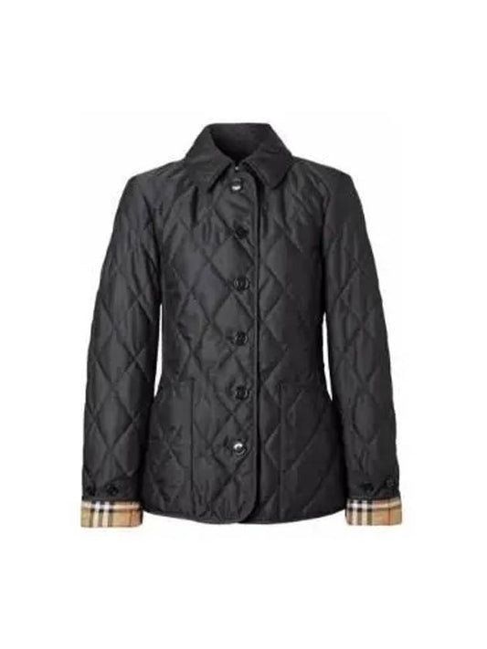 Diamond Quilted Thermoregulated Jacket Black - BURBERRY - BALAAN 2