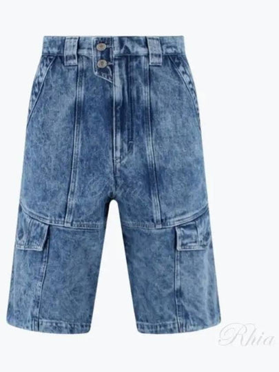 Jemuel Cargo Denim Shorts Blue - ISABEL MARANT - BALAAN 2