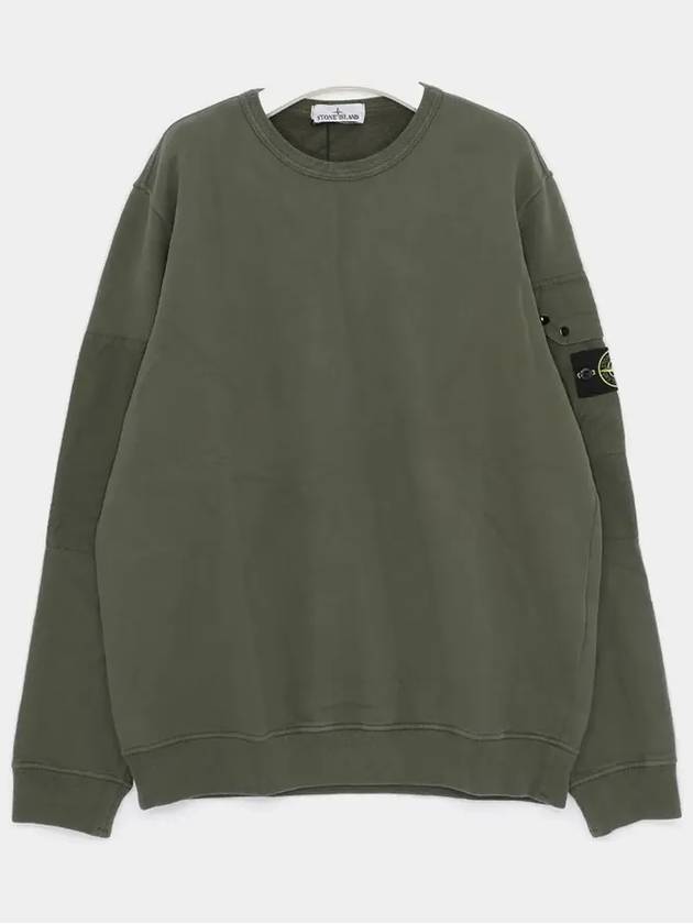 Brushed Organic Cotton Fleece Sweatshirt Green - STONE ISLAND - BALAAN 4