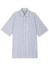 Striped Cotton Short Sleeve Shirt White Blue - MAISON MARGIELA - BALAAN 2