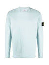 Wappen Patch Crew Neck Knit Top Aqua Blue - STONE ISLAND - BALAAN 3