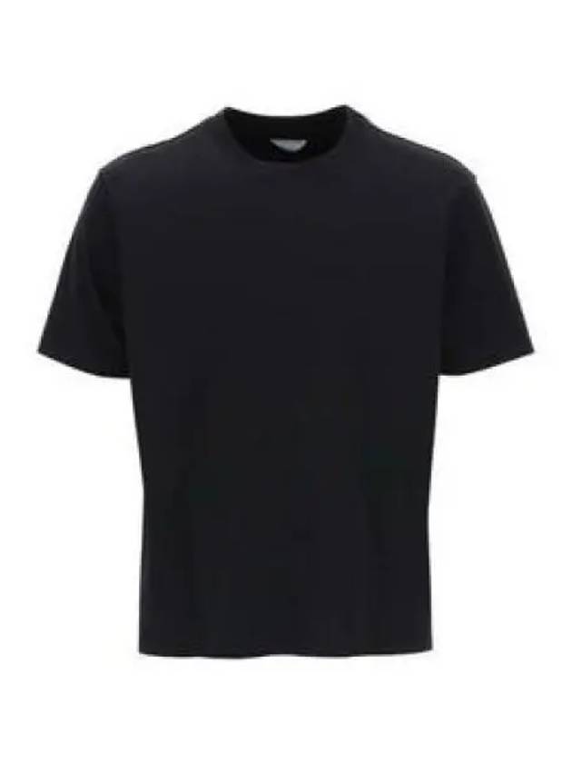 Crew Neck Cotton Jersey Short Sleeve T-Shirt Black - BOTTEGA VENETA - BALAAN 2