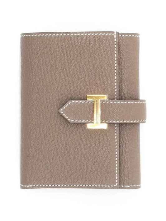 Bean Tri-Fold Wallet Goatskin Gold Etope - HERMES - BALAAN 2