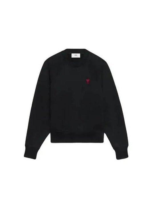 Small Heart Logo Sweatshirt Black - AMI - BALAAN 2