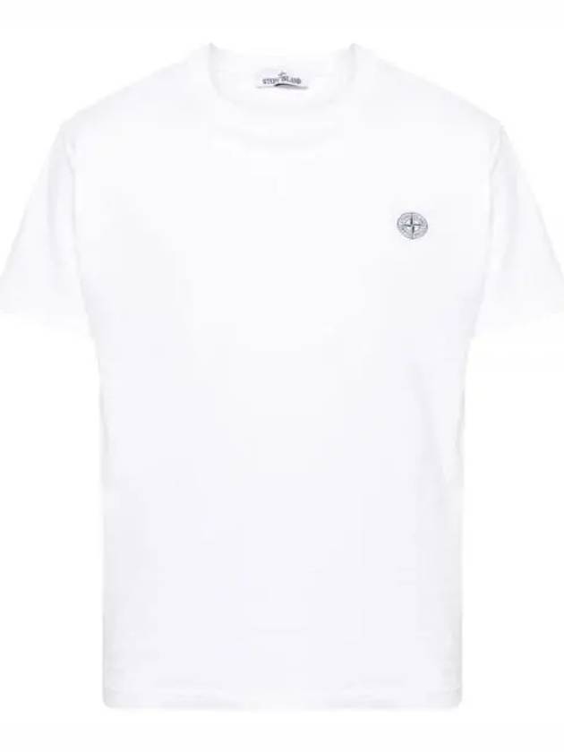 Organic Cotton Short Sleeve T-Shirt White - STONE ISLAND - BALAAN 2