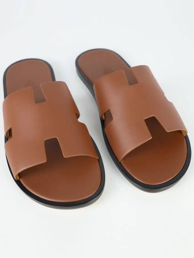 Izmir Leather Slippers Gold - HERMES - BALAAN 6